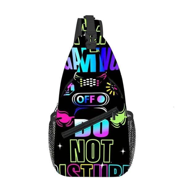Gamepad Cyberpunk Print Chest Boy/Girls Best Gift 2D Cartoon Large Capacity Outdoor Sports Leisure Fashion Messenger Bag