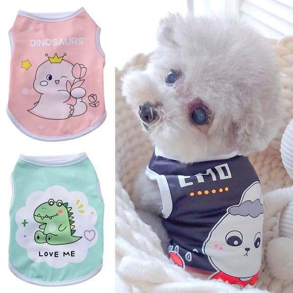 Cute Print Puppy Dog Vest Shirt Spring Summer Pet Clothes for Small Dogs Pomeranian Poodle Cat Shirts mascotas Clothing Apparel 260513