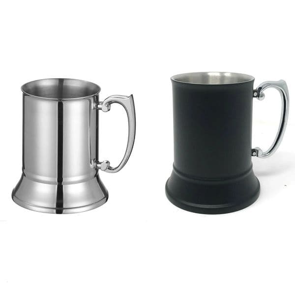 16OZ 18/8 stainless steel matt black Tankard s/s beer mug food degree 260514