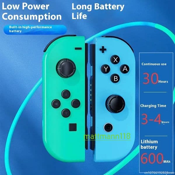 Wireless Bluetooth Split Type Gamepad Controller for Switch/Lite/Oled Console Gamepads Controllers 6 Axis Gyro Joystick/Nintendo Game JoyCon Long Standby