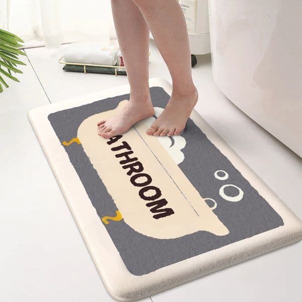 Thickened flannel cartoon anti-slip mat bathroom toilet washable floor mat absorbent and dirt-resistant entrance mat 260513