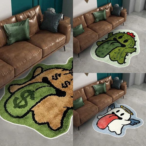 VIKAMA Tide Fun Cartoon Series Carpet Soft Non-Slip Short Pile Living Room Sofa Bedroom Bedside Personality Embellishment Decor T260512