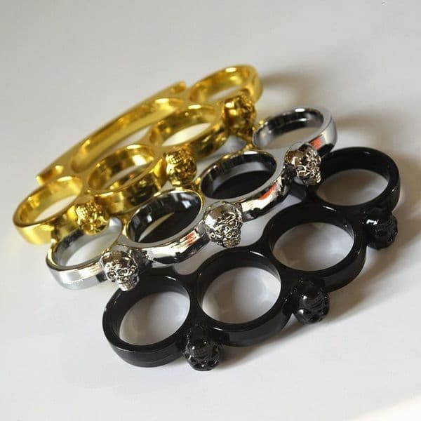 Thickened Four Fingert Head Finger Tiger Buckle Thickened Fist Buckle Anti Defense Fist Gauntlet Hand Support Ring Buckle Breaker Self Defense Weapons S260528