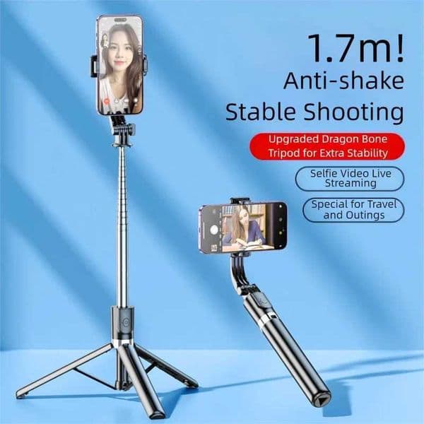 Selfie Stick 17 Meter Ultra Long Stretch Portable Phone Holder Bluetooth Remote With Fill light Tripod Stand For Live Broadcas S260514