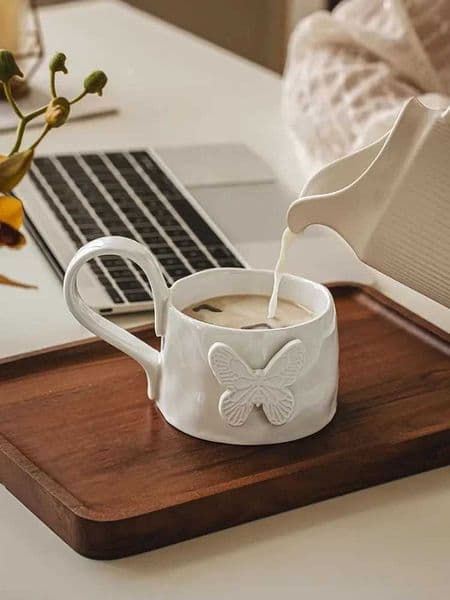 300MLCreative personty mug breakfast cereal milk cute ceramic cup daily household large-capacity insulated coffee oatmeal cupJ260515