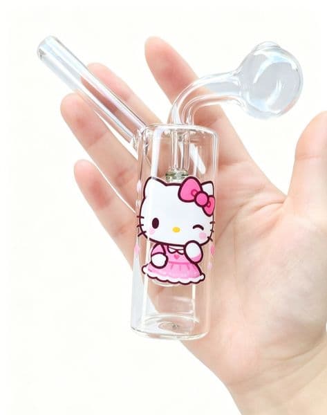 MINI Thick Heady Cute Glass Bubbler Oil Burner pipe Mini Fashion Portable smoking Hookahs Water Bong Pipes