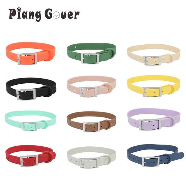 XS/S/M/L/XL Cat Dog Collars Adjustable PVC Pet Collar Candy Color 260429