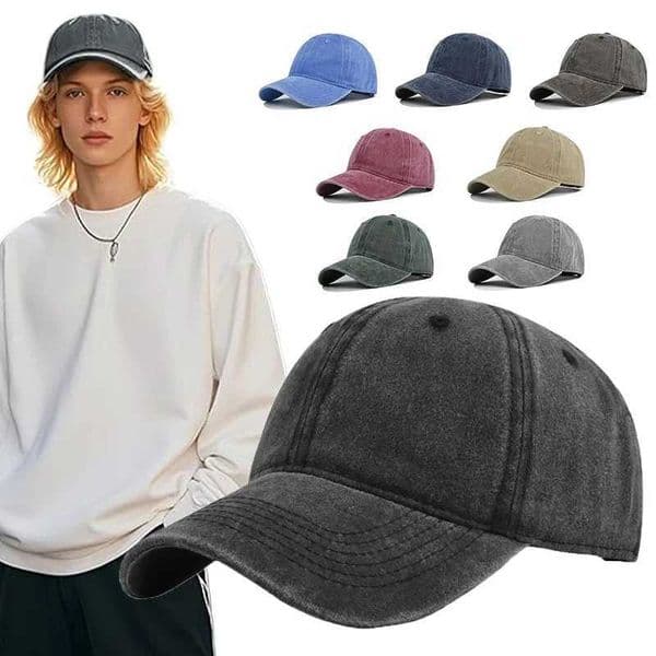 Men Women Baseball Cap Casual Unisex Baseball Cap Vintage Washed Cotton Fits Breathable Adjustable Solid Color Hip-Hop Dad Hat C260515