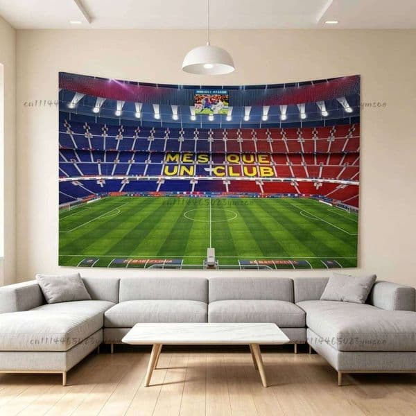 Boutique Football Stadium Flag Bedrooms Garage Decoration Tapestry Fc A-barcELonas-a Funny Backdrop Cloth Home Decor 26W0515