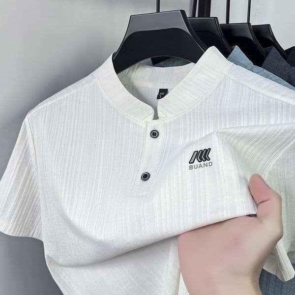 Chinese-style Retro Versatile Casual Short-sleeve Shirt New Summer Men's Turn-down Collar Designer T-shirt Short-sleeve Hoodie T-shirt Polo Lightweight