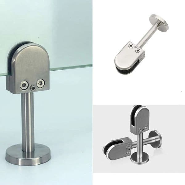 Luxury Designer Decor New 304 Stainless Steel Clamps Adjustable Glass Holder For Staircase Handrail Glass-To-Ground room Fixed Bracket 65X43 14