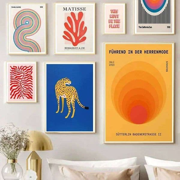 Matisse Abstract Canvas Painting Leopard Colour Block Aesthetic Poster Animal Patterns Bedroom Decorative Wall Art 26L0515