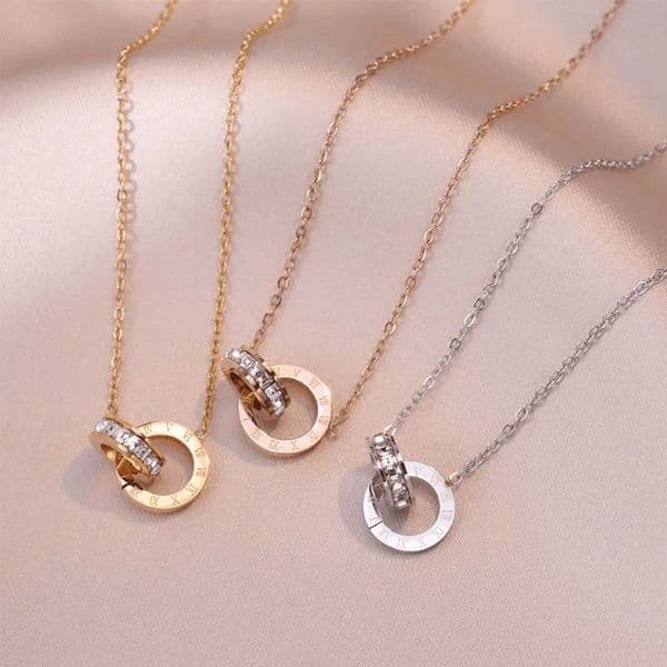 Stainless Steel Famous Brand Roman Numerals Pendant Necklace For Woman Necklace Luxury Jewelry C260515