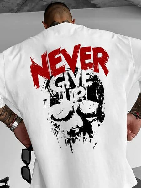 Men Gothic Street Style Summer T-shirt with Skull Pattern Loose Casual Hip-hop Style Made of 100 Pure Cotton Soft Material 260513