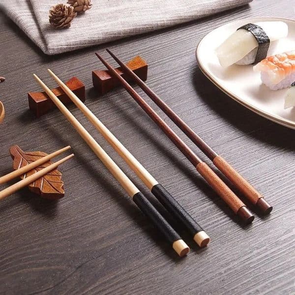 Luxury Designer Decor Chopsticks China Set Chicken Wing Wood room Japanese Kitchen Solid Premium Lacquerless Waxless Cooking Decoration For 14