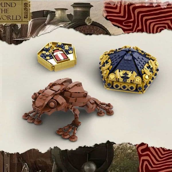 MOC Magic School Chocolate Frog Building Blocks Sweets Box Wizard Card Hogwarts Chocolate Frog Brick Toy Kid GiftJ260515