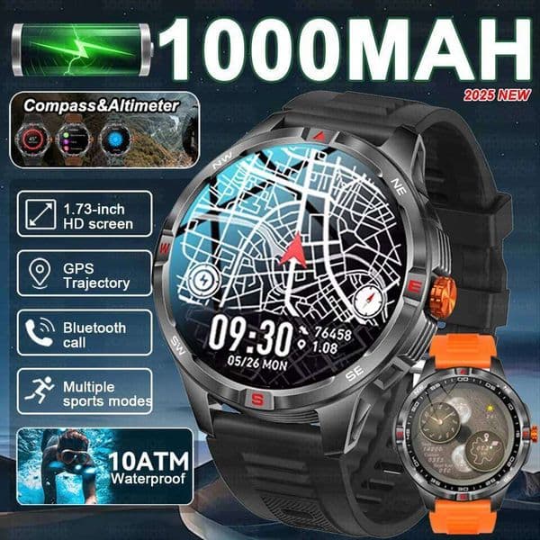 T-Rex 3 1000mAh Battery Smart Watch Adult Men Compass BT Call AMOLED Screen Heart Rate Waterproof SmartWatches 26L0515
