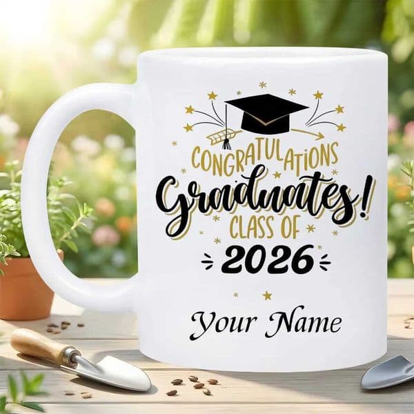 1pc CONGRATULATIONS Graduates OF 2026 Personzed Name 11Oz Ceramic Mug Insulated Reusable Coffee Cup Featuring GrJ260515