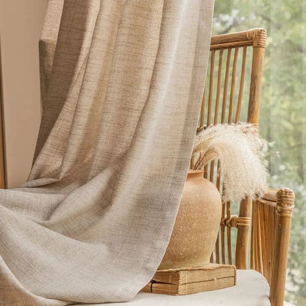 Sheer Curtains 12 panel Japanese style linen semi transparent gauze curtain Rainbow yarn Cotton texture balcony bedroom 260512