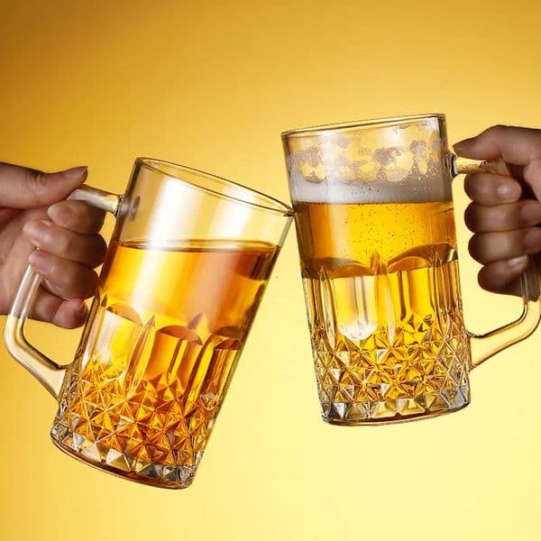 600ml/1000ml Beer Glass with Handle Classic Large Capacity Water Cup Party Personalized Craft Beer Glass Heat Resistant Tea Mug 260514