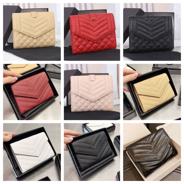 SMS sealed leather fashionable card bag, foldable multi-layer, striped texture, luxurious small bag wallet hand-held bag card bag, women's cash wallet daily coin bag