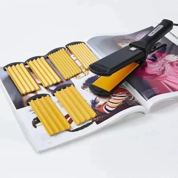Professional Ceramic Corrugated Iron Electric Curling Crimped Wide Plates Beauty Hair Iron For Hair Wave Corrugation Flat Irons 260515