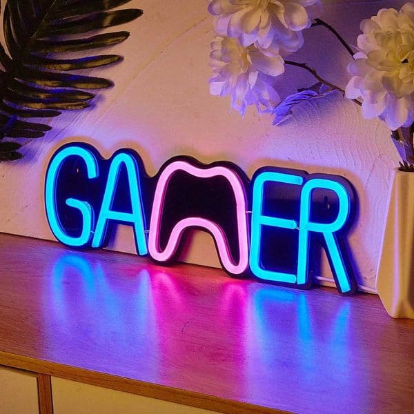 Chi-buy LED Neon Game Pad USB Powered Neon Signs Night Light 3D Wall Art Bedroom Room Decor Lamp Signs Birthday Gift X260514