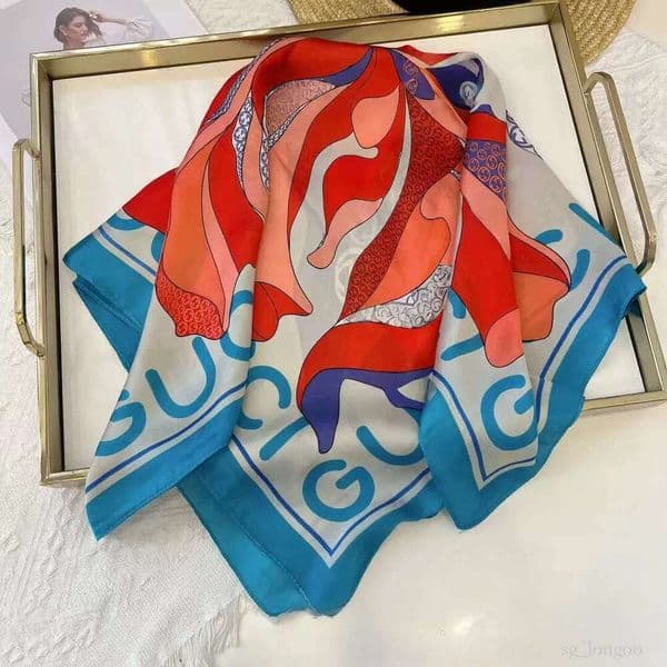 Designer Satin Bandana Silk Scarves for Women Neckerchief luxury Scarf 258