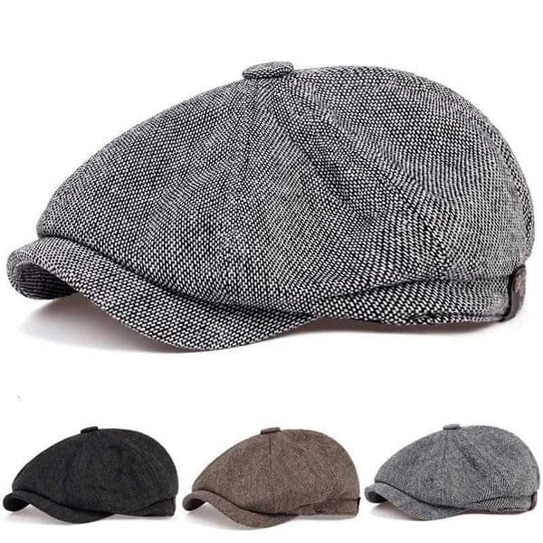 Men Casual Newsboy Hat Peaky Spring Autumn Diamond Check Retro Beret Hat Casual Hats Octagonal Cap Hip Hop Berets L260515