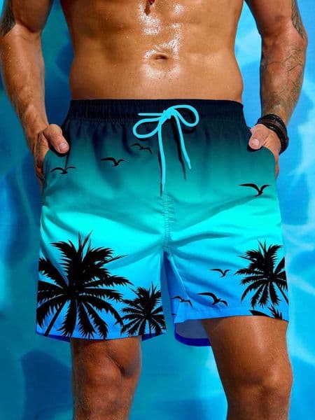 Beach sandal short with 3D print for men casual shorts for summer breathable and quick-drying suitable for exercise and fitness L260515
