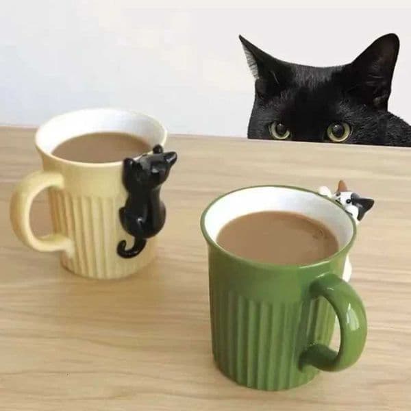 Lovely Cat Mug Cute Ceramic Coffee Cup With Cat Design For Animal Lovers Cup For Hotel/Restaurant/Office for restaurants/cafesJ260515