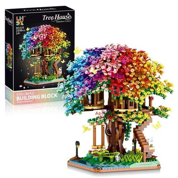 2338PCS Rainbow Color Tree House Building Block Sets Micro Bricks Toys for Kids Gifts DIY Home Decor Z260515