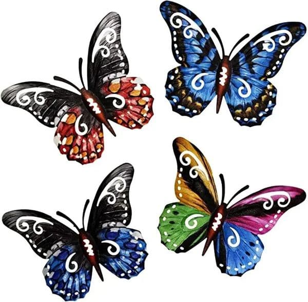 4Pcs Metal Butterfly Wall Art Hanging Decor Butterflies Iron Art Wall Decoration Hanging Butterflies Iron Craft 260514