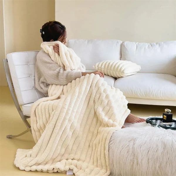 2026 Blankets 1Pc Double-Sided Imitation Faux Fur Blanket Soft And Warm Throw Anti-Static For Bedroom Guest Room Living Roo Free Shipping 03