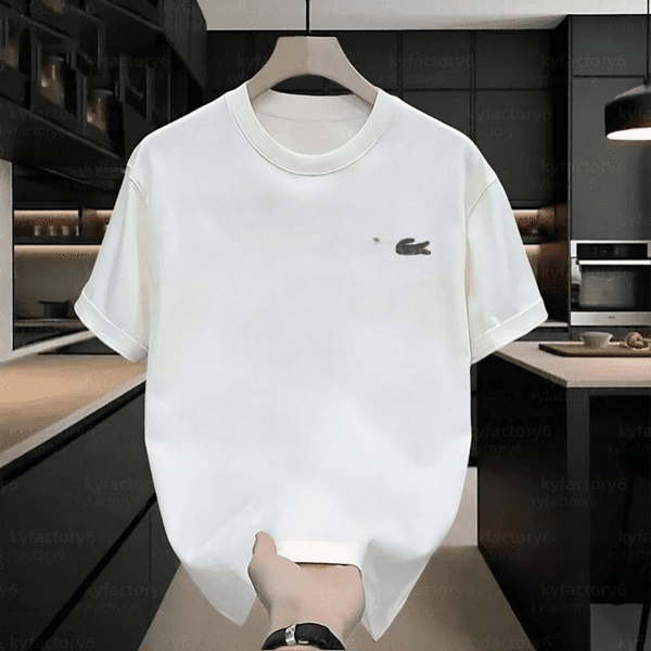 Hot Sale Designer t shirt Men's Cotton Crew Neck T-Shirts with Crocodile Embroidery Casual Loose short sleeves Tees for Daily Wear