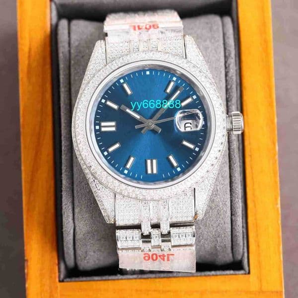Luxury Watch 40mm dj Full Diamond Mechanical Watch Best-Selling Roman Numerals Starry Sky Date Crystal Diamond Mens Watch WYB