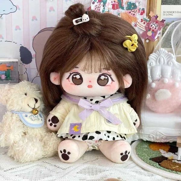 20cm Kawaii Big Eyes No Attribute Plush Cotton Doll Idol Stuffed Super Star Figure Dolls Can Change Clothes Gift for Girls KidsJ260515