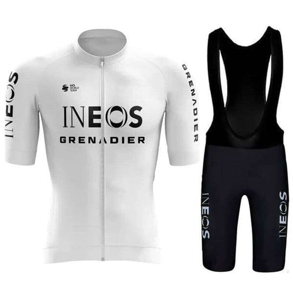 Summer Team INEOS GRENADIERS White Clothing Cycling Jersey Set Men Road Bike Shirt Suit Bicycle Bib Shorts 26Y0515