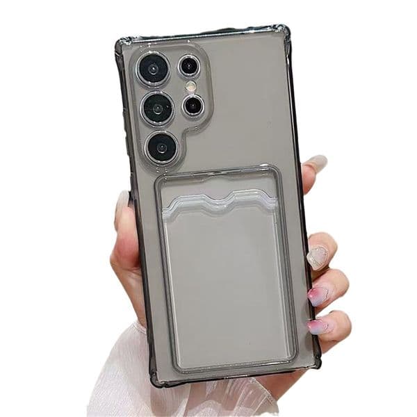 Transparent Card Slot Bag Wallet Clear Phone Case For Samsung Galaxy A05 A06 A12 A13 A14 A15 A16 A23 A25 A26 A33 A35 A36 A54 A55 A56 5G Protection Cover
