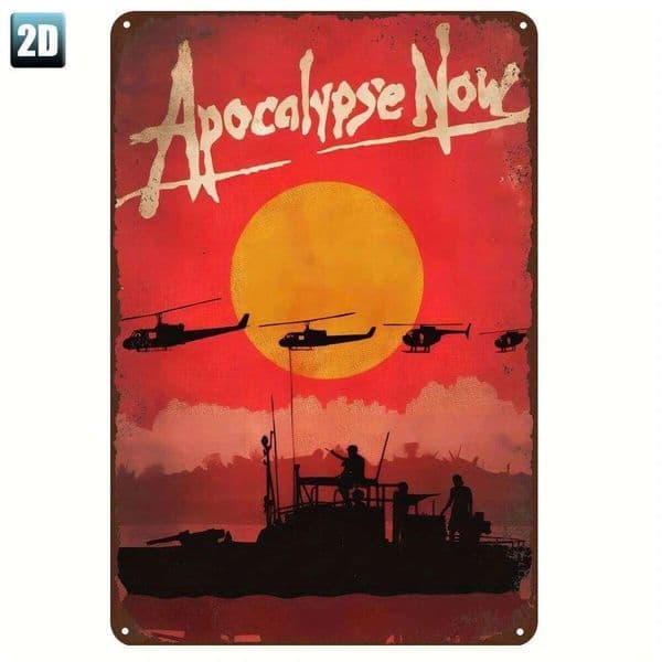 Apocalypse Now Vintage Metal Tin Sign - Retro Sunset Helicopter & Ship Design Wall Art, , Durable Iron Decor for Home, Kitchen, J260515
