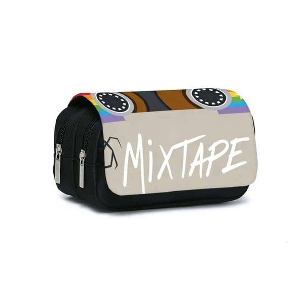 Tape Pattern Double Flip Fabric Pen Case Boy/Girls Best Gift 2D Flat Pencil Pouch School Office Use Children