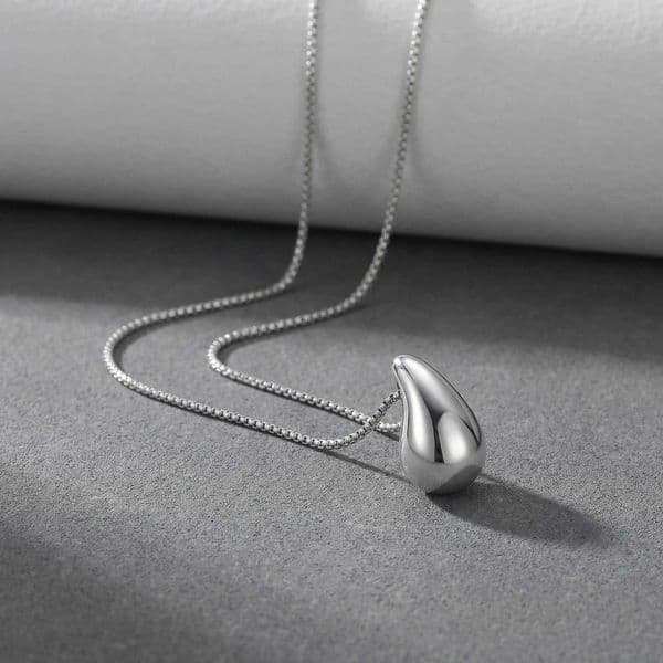 Fashion Waterdrop Pendant Necklace for Women Stainl Steel Snake Chain Necklaces Hip Pop Jewelry Gift X260516