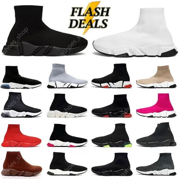 Top Designer Casual Sock Shoes Paris Men Women Platform Hommes Mesh Fashion ComfortSole Breathable Trainers Black Red Triple Walking Sneakers