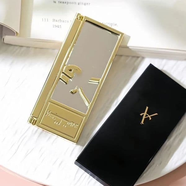 Luxury Designer Decor Gold Folding room Make Up Compact Portable Hd Make-Up Cosmetic Holiday Keyring Mirror For VIP Client Decoration For Ho 2
