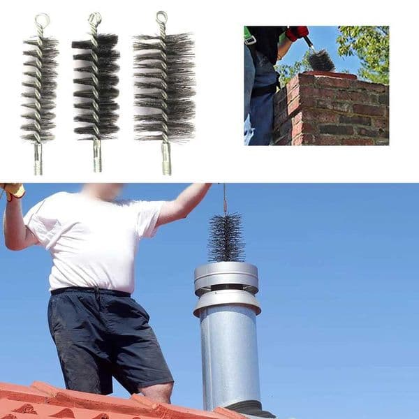 50/60/120mm Stainless Steel Wire Cleaning Brush Round Chimney Flue Cleaning Brush Steel Pipe Wire Brush Fireplace Accessories L260516