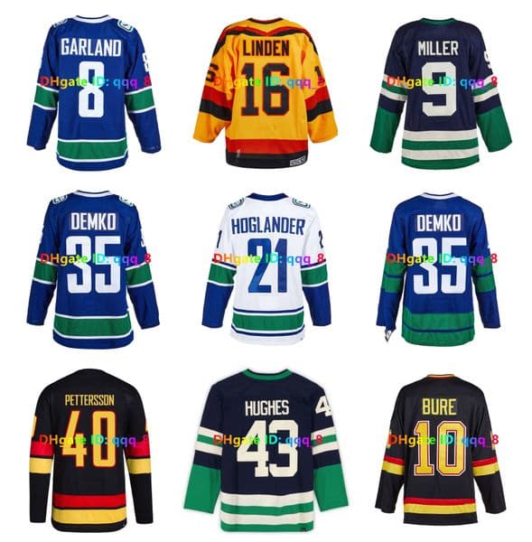 Canucks Mens Hockey Jersey - Breathable Nylon Full Sleeve Stitched s - Athleisure Sports Jersey Sizes S-XXXL Outdoor Recreation