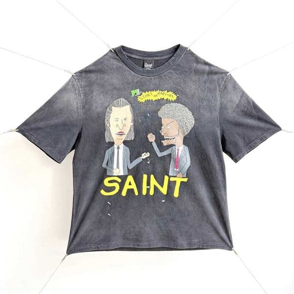 SAINT 11 Y2K Celebrity Same Style Retro Crew Neck Tee Oversized Tops Loose Vintage Wash 100Cotton Short Sleeve T Shirt For Men X260516