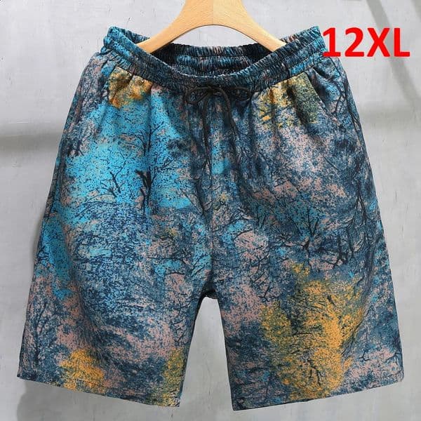 Hawaiian Beach Shorts Men Hip Hop Streetwear Tie-dye Short Plus Size 10XL 12XL Summer Shorts Male 260515