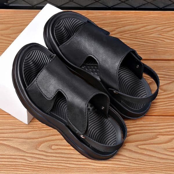 Summer Mens Slippers Handmade Sandals Men Breathable Leather Slides Man Outdoor Antiskid Beach Shoes Comfy Half Drag 260514