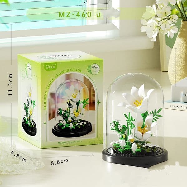 Free shipping Rose tulip crystal ball building blocks flowers potted plants decorative items children's educational toys New